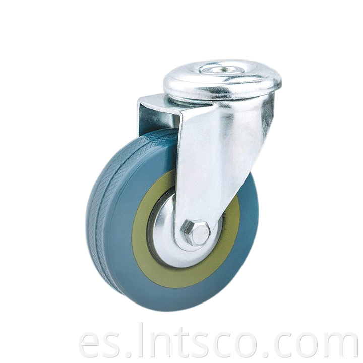Bolt Hole Grey Rubber Swivel Casters